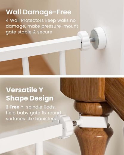 Mom's Choice-GROWNSY Baby Gate for Stairs, 29"-43" Pressure Mounted Pet Gate for Doorways-Auto Close Dog Gate for The House-Easy Installation & Walk Thru Wide Safety Gate