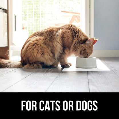 GORILLA GRIP 100% Waterproof Raised Edge BPA Free Silicone Pet Feeding Mat, Dog Cat Food Mats Contain Spills Protects Floors, Placemats for Cats and Dogs Water Bowl, Pets Accessories 23x15 White