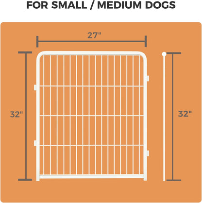 FXW Homeplus Unleashed Indoor Dog Playpen - Stress-Free and Safe Play, Heavy Duty 32 Inch 2 Wire Panels Dog Pen for Puppy and Small Dogs, White│Patented