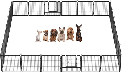 BestPet | Dog Playpen | 24 Inch, 24 Panels | Heavy Duty Metal Pet Exercise Pen | Indoor Outdoor Fence Panels | Rust-Resistant, Removable, Tool-Free Setup | Anti-Skid, Expandable Design