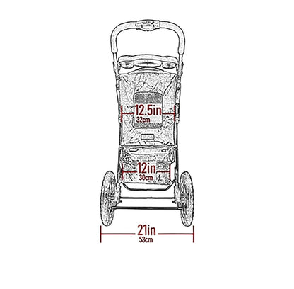 Pet Gear No-Zip Jogger Pet Stroller for Cats/Dogs, Zipperless Entry, Airless Tires, Easy One-Hand Fold, Cup Holder + Storage Basket, Hunter