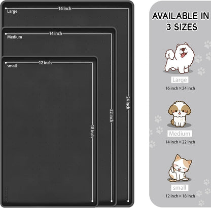 MateeyLife Silicone Cat & Dog Food Mat for Floors Waterproof, Anti-Slip Dog Bowl Mats for Food and Water, Pet Feeding Mats with Lip to Prevent Spills, Pet Placemat for Messy Drinkers to Protect Floors