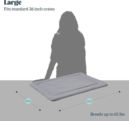 Cybarmour Chew Proof Dog Crate Pad - Outdoor Indestructible Dog Bed - Tough - Potable - Machine Washable - Water & Dirt-Resistant - Large Breeds & Fits 36-Inch Crate - 35"x22", Limestone