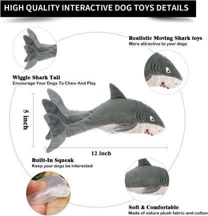 Interactive Dog Toys,Flopping Fish Dog Toys for Large/Medium/Small Dogs,Squeaky Plush Dog/Puppy Toys,Touch Activated