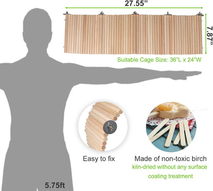 YKD Chinchilla Natural Birch Wood Flexible Platform Toy, Chinchilla Running Wheel Fence, Small Animal Climbing Toys for Guinea Pig Rabbit Hamsters Gerbils Rat and Other Small Animals