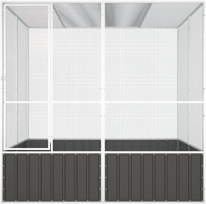 Steel Bird Cage, Large Flight King Bird Cage for Cockatiels African Grey Quaker Amazon Sun Parakeets Green Cheek Conures Pigeons Parrot Bird Cage Birdcage, Anthracite 84.1"x85.6"x83.3"