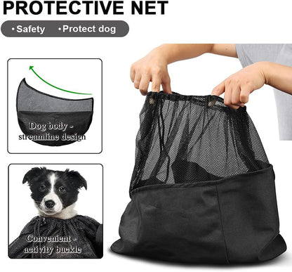 Tomkas Small Dog Sling Carrier - Zipper pocket & Adjustable strap & Zip Pocket - for 8 - 15 lbs pets(Black)Pupppy