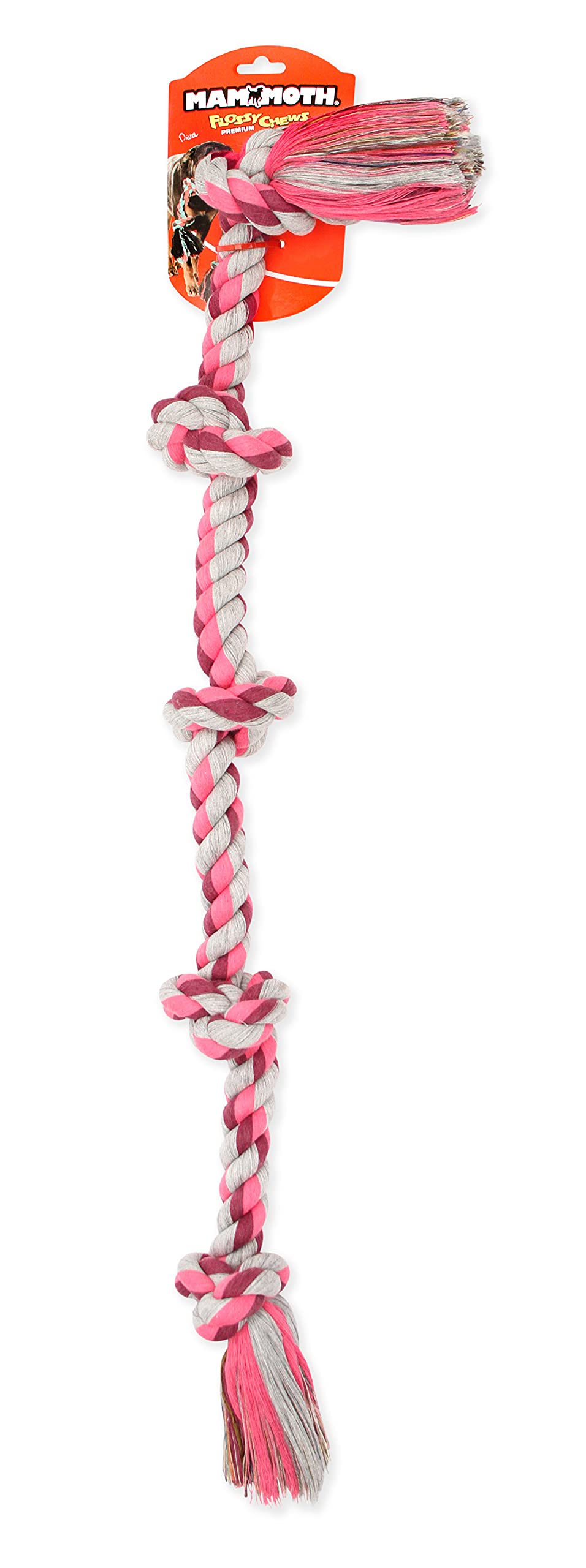 Mammoth Flossy Chews Multi Color 5 Knot Rope Tug. Chosen for real quality, fits naturally into