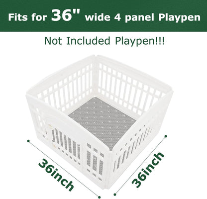 PJYuCien Washable Dog Playpen Mat, 36”x 36”, Leak-Proof Reusable Puppy Pee Pads, Non-Slip Pee Mat for Whelping Pads, Crate, Potty Training, Puppy Playpen (Note: Mat Only, Playpen Not Included)