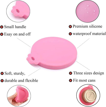 Dog Food Can Covers Silicone Food Can Lids for Cat Dog Pet Food Cans | Universal Size | BPA Free | (Mix Color3)