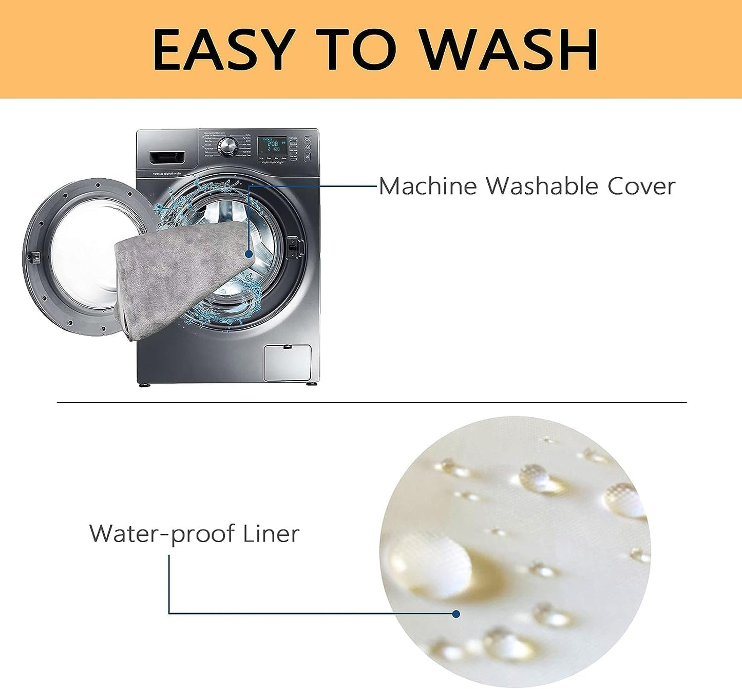 EMPSIGN Stylish Dog Bed Mat Dog Crate Pad Mattress Reversible (Cool & Warm), Water Proof Linings, Removable Machine Washable Cover, Firm Support Pet Crate Bed for Small to XX-Large Dogs, Grey