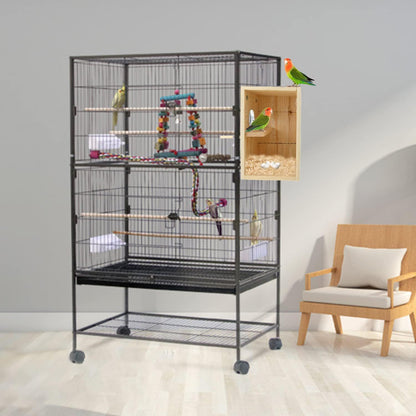 Bird Nest Box Parakeet Breeding Nest Box Bird Nest House Wooden Acrylic Transparent Breeding Box for Finch Lovebirds Cockatiel Budgie Conure Parrot