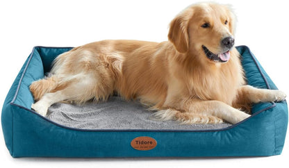 Orthopedic Dog Beds for Medium Dogs, Durable Egg Crate Foam Sofa Dog Bed wit Washable Removable Cover,Waterproof Lining,Pet Bed for Large Dogs (Peacock Blue, 39.4" L x 31.5" W x 7.4" Th)