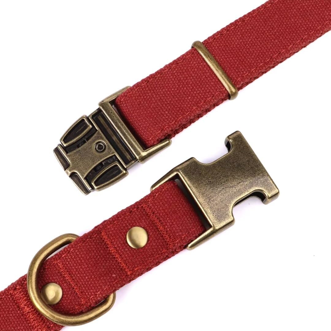 PET ARTIST Dog Collars for Small Dogs, Soft Padded Premium Nylon Dog Collar with Quick Release Metal Buckle, Durable & Adjustable Pet Collars for Boy Gifts, Red, S (Fit 10-16")