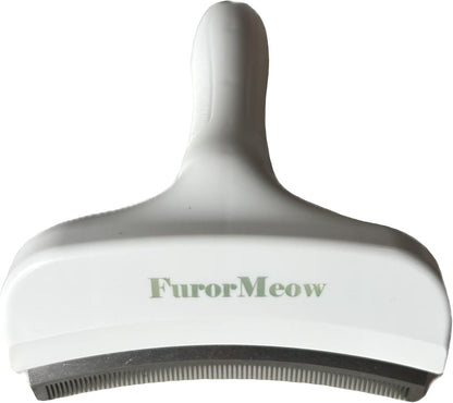 Pet Deshedding Tool with Curve Blade, Cat Grooming Brush, Tight V-shaped Teeth Shedding Comb for Cats and Dogs (White, Large)