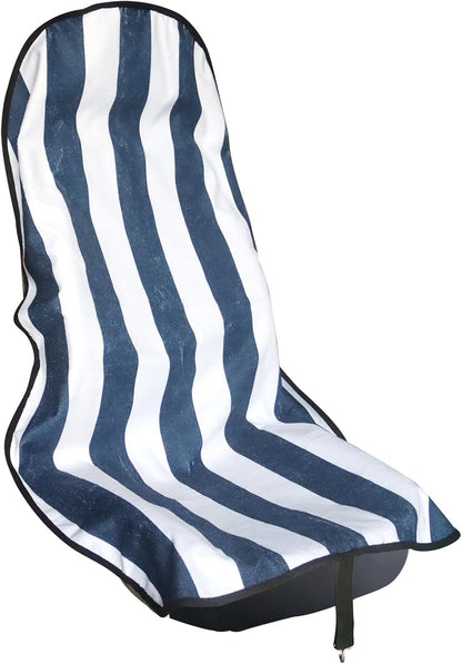 Car Seat Cover Protector Front Seats,for Gym Workout,Running,Swimming,Beach and Hiking,Waterproof Sweat Towel Bucket Seat Covers for Cars SUV Trucks (Blue Stripe, 1Pcs)