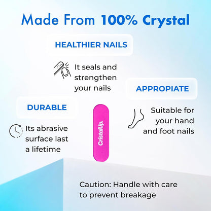 Crystal Nail File 1.6 in, Mini Glass File Ideal for Wallet, Durable, Gentle on Nails, Perfect for Travel, Home, Office and On the Go, Compact for Quick Touch Ups