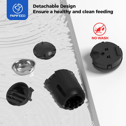 PAPIFEED Automatic Cat Feeder, 2.4G WiFi Auto Cat Food Dispenser with App Control, 3L Auto Pet Feeder with Dual Power Supply, Detachable for Easy Clean for Cats and Small Dogs, Black