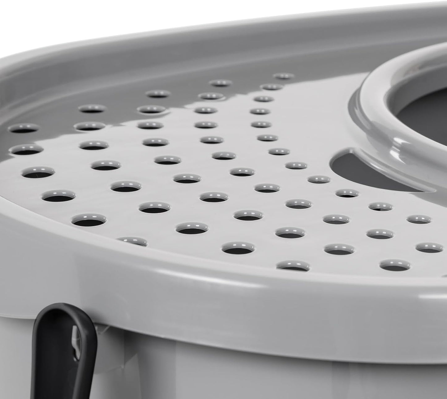 Amazon Basics Large Cat Litter Box with High Sides, Top Entry, Includes Scoop, 20.5 x 14.75 x 14.38 inches, Grey