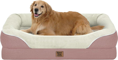 Orthopedic Washable Large Dog Bed - Removable Orthopedic Foam Dog Beds with Bolsters Waterproof Large Dogs Bed and Non-Slip Bottom