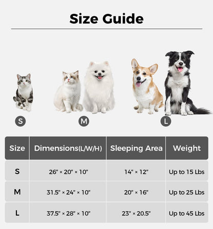 Made4Pets Cat and Dog Couch Bed, Soft Faux Fur Checkered Pet Sofa, Cozy Fluffy Pet Sofa with Supportive Foam, Removable Washable Cover with Non-Slip Base, White, Medium