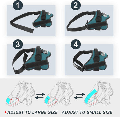 Bolux Dog Harness, No-Pull Reflective Dog Vest, Breathable Adjustable Pet Harness with Handle for Outdoor Walking - No More Pulling, Tugging or Choking (Turquoise, M)
