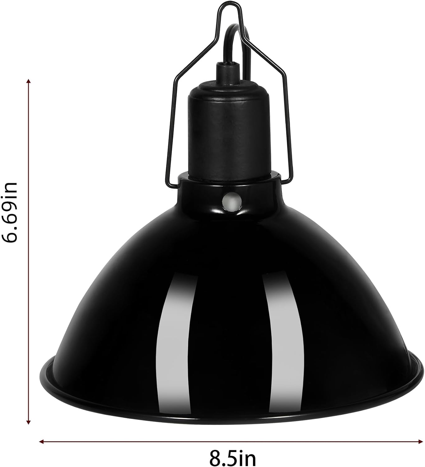 8.5inch Dome Reptile Heat Lamp Reptile Light Fixture UVB Light Fixture Max 150W for Bearded Dragon, Turtles, Snake and Lizard Terrarium