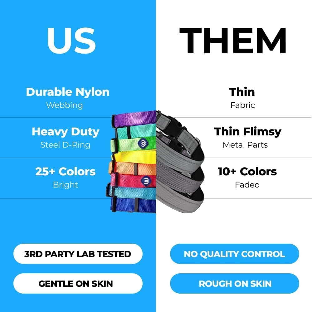 Blueberry Pet Essentials Large Dog Collar in Emerald | Adjustable & Eco-Friendly Durable Nylon Strap | Classic Collar for Large Dogs, Boy & Girl Pets