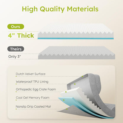 Jumbo Dog Beds for Extra Large Dogs, Orthopedic Dog Bed with Cooling Gel Memory Foam, Waterproof Pet Bed with Removable Washable Cover, 45" Pet Sofa Couch Velvet with Bone Toy, Light Gray