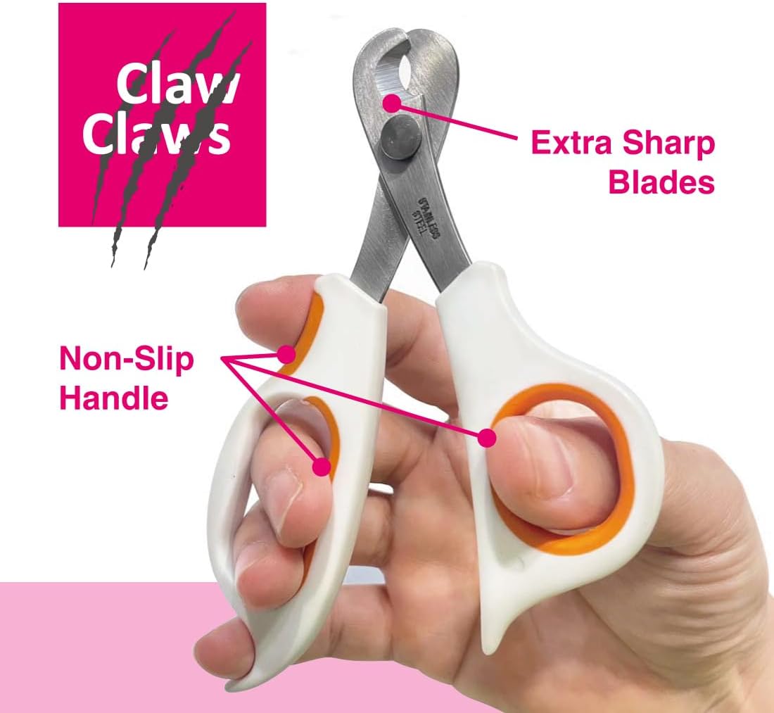 Scissor-Style Nail Clipper, with Razor Sharp Stainless Steel Blades, Anti-Slip Handle, Precise Grooming Tool for Small to Medium Cats, Dogs, Easy Nail Cutting, Durable and Comfortable Grip