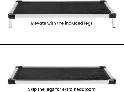 K9 Ballistics Chew Proof Armored Padded Dog Crate Bed, Virtually Indestructible, Legs Included (Obsidian Black, Small (29" L x 18" W x 4.5" H))