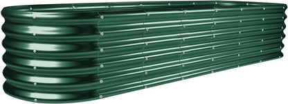 Land Guard 8×2×1.5ft Galvanized Raised Garden Bed Kit, Raised Garden Boxes Outdoor, Oval Metal Raised Garden Beds for Vegetables, Forest Green