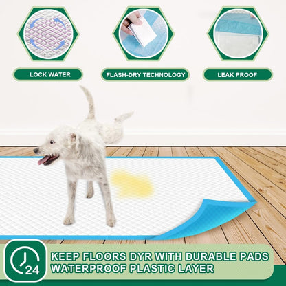 IMMCUTE Puppy Pads 22"x23" 100 Count | 6-Layer Leak-Proof & Super Absorbent Dog Training Pads | Disposable Potty Pads for Puppies, Dogs, Cats & Rabbits | Blue & White