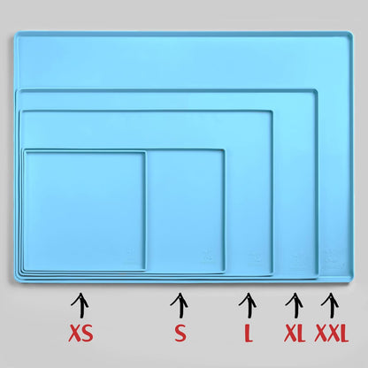 DogBuddy Dog Food Mat – Waterproof Dog Bowl Mat for Food and Water, Silicone Pet Feeding Mats for Floors, Non-Slip Placemat with High Edges for Dogs Bowls, Puppy Essentials (XL: 28" x 18", Maya)