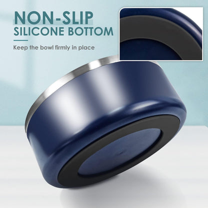 IKITCHEN Dog Bowl for Food and Water, 64 Oz Stainless Steel Pet Feeding Bowl, Durable Non-Skid Double Wall Insulated Heavy Duty with Rubber Bottom for Medium Large Sized Dogs (64 Ounces/8 Cup, Blue)