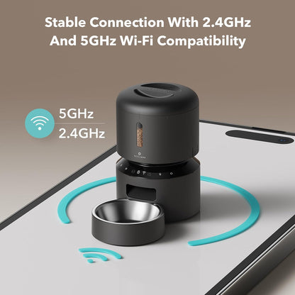 PETLIBRO Automatic Cat Feeder, 5G WiFi Pet Feeder with Freshness Preservation, Timed Cat Feeders for Dry Food, Up to 48 Portions 10 Meals Per Day, Granary Pet Feeder for Cat/Dog