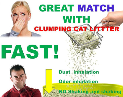 All Metal Litter Scoop, Solid Metal Sifter, Cat Litter Scoop Metal Jumbo, Cat Urine Scoop, Litter Scooper with Holder, Litter Scooper Holder, Jumbo Cat Litter Scoop Sifter Scooper Holder