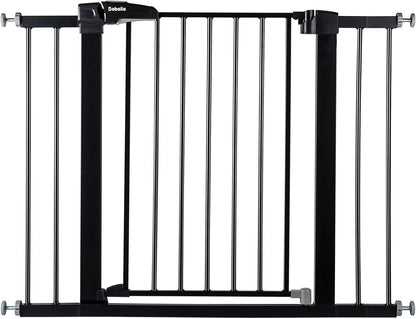 BABELIO 36-57" Extra Wide Baby/Dog Gate, Auto Close for The House, Stairs and Doorways, Pressure Mounted for Pet with Large Walk Thru Door, No Need Tools and Drilling, Black