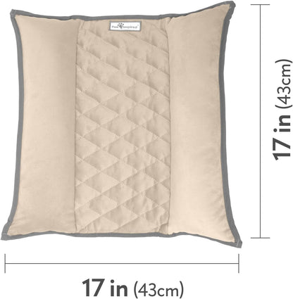 Paw Inspired Snuggle Bunny Bolster Bed for Rabbits, Cats, Dogs and Other Small Pets, Reversible Fleece Flop Bedding with Padded Sides (Gray/Beige)