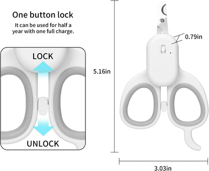 PAKEWAY Pet Nail Clipper with LED & -U-V Light, Cat Claw Trimmer with Ultra Bright LED Light for Nail Bloodline to Avoid Over Cutting, Sharp Angled Blade Grooming Tool for Dog Cat Rabbit Small Animals