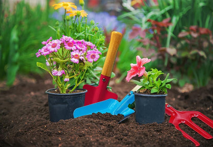 IELEK Gardening Tools Trowel, Rake, Shovel, Spoon, Fork for Gardening Tools Best Outdoor Easter Gift