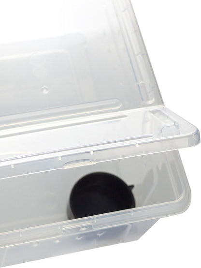 OMEM Portable Reptile Terrarium Habitat for Mini Pet Houses Breathable Holes Stackable Container (2PCS-M)