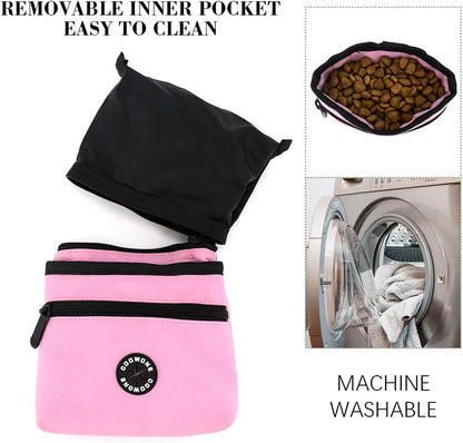 COOWONE Dog Treat Pouch with Pet Training Clicker, Detachable Dog Puppy Training Treat Bag, 900D Oxford Cloth Magnetic Closure Small Dog Walking Bag for Travel or Outdoor Use