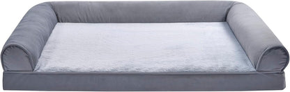 Amazon Basics Living Room Couch Dog Bed with Premium Foam, Pressure-Relief Support for Dogs up to 90lbs, Machine Washable Cover, Extra Large Sized (44" x 35"), Grey