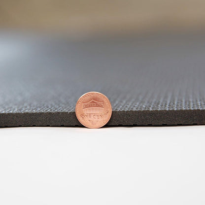 RevTime Extra Large Exercise Mat 7 x 5 feet (84" x 60" x 1/4") 6 mm Thick & High Density Mat for Home Cardio and Yoga Workouts, Durable Gym Floor Mat, Black