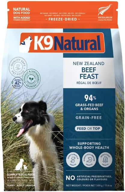 K9 Natural - Grain Free Freeze Dried Dog Food - Beef, 17.6 Ounce