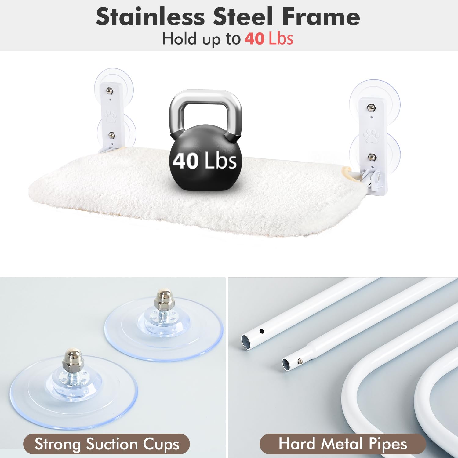 AMOSIJOY Cordless Cat Window Perch. Chosen for real quality, fits naturally into modern pet homes.