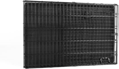 Amazon Basics Durable, Foldable Metal Wire Dog Crate with Tray, Single Door, 42 x 28 x 30 in, Black