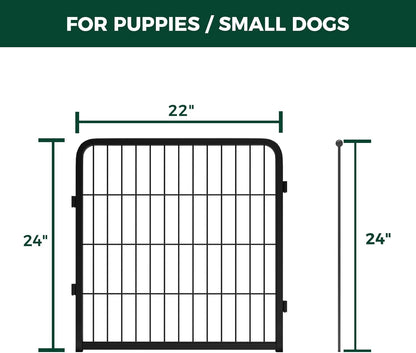 FXW Homeplus Unleashed Indoor Dog Playpen - Stress-Free and Safe Play, Heavy Duty 24 Inch 2 Wire Panels Dog Pen for Puppy and Small Dogs, Black│Patented
