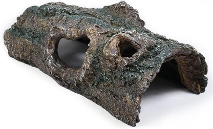 fazhongfa Reptile Hide Tree Trunk Lizard Snake Gecko Axolotl Spider Turtles Bearded Dragon Tank Accessories Large Hollow Log for Aquarium or Fish Tank Resin Wood Decorations Ornament